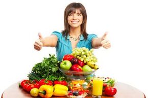 fruta dhe perime për ushqimin e duhur dhe humbje peshe